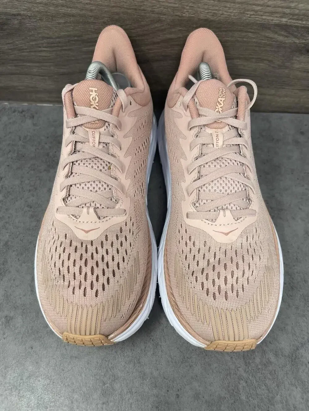 HOKA Clifton 7 Sneakers Womens Size 10 Misty Rose Pink Running Athletic Trainer - Picture 3 of 11